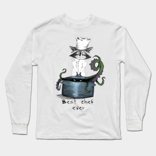 raccoon chef Long Sleeve T-Shirt